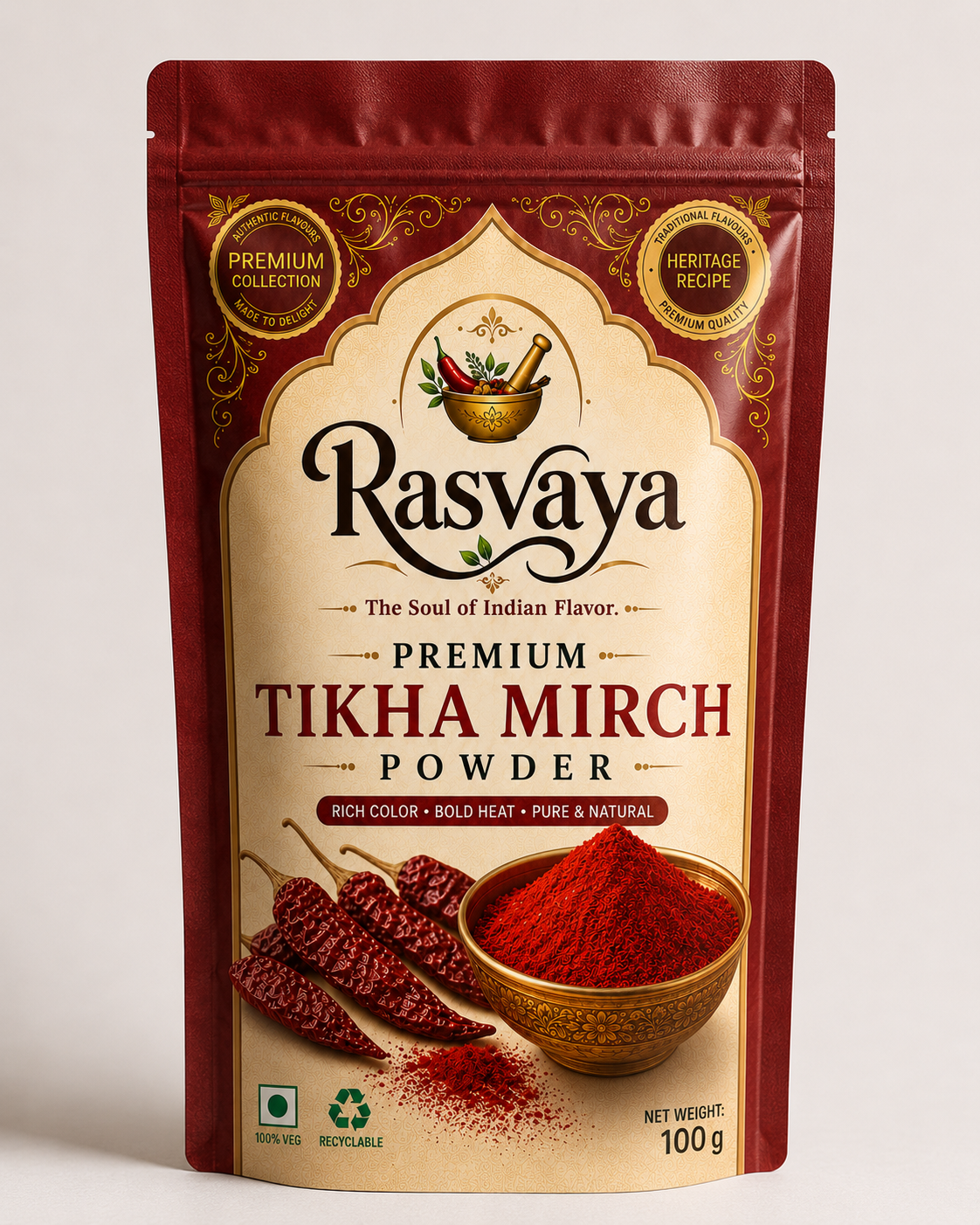 Rasvaya Premium Tikha Mirch Powder | Hot Red Chilli Powder